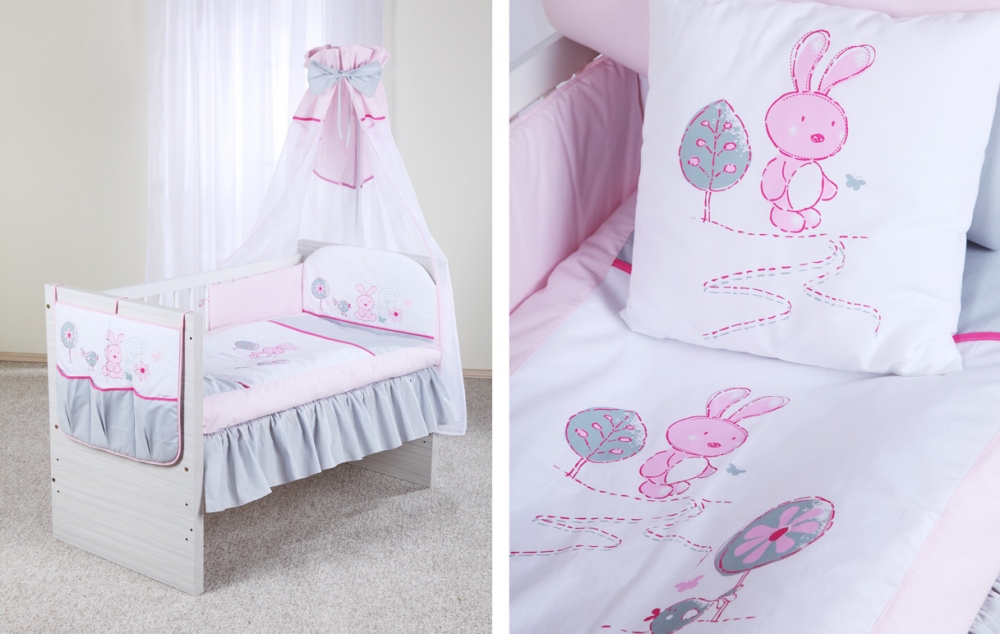 Set lenjerie 5 piese little bunny gri-pink klups