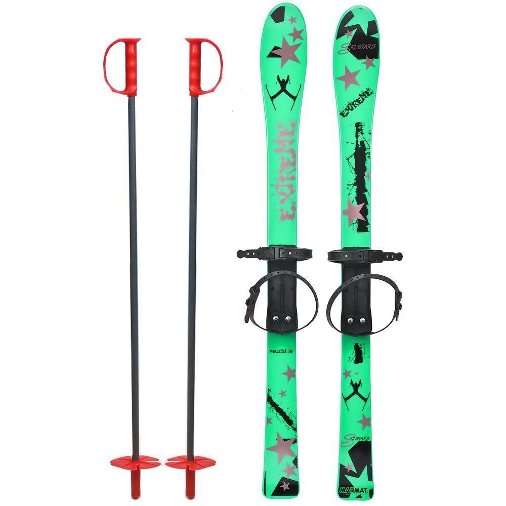 Skiuri copii 90 cm Marmat Verde