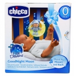 Jucarie Chicco pentru patut de lemn Noapte buna, luna! bleu 0 luni+