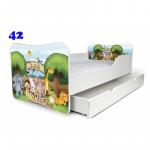 Patut Nobiko Butterfly 180x80 cu saltea si sertar