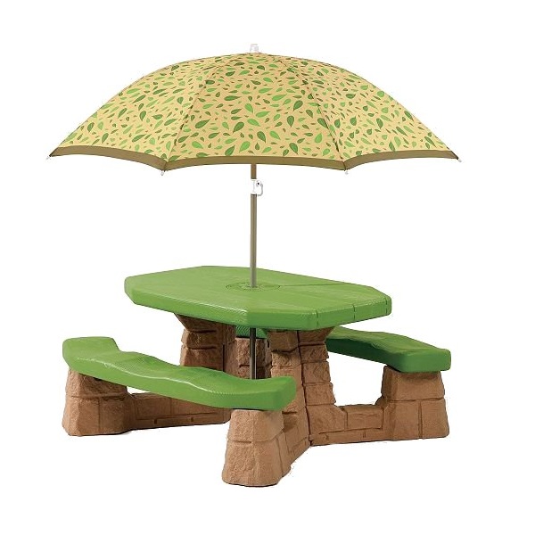 Masa picnic cu umbrela Naturally Playful Recolor nichiduta.ro