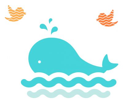 Sticker perete copii cute whale 100 x 37 cm