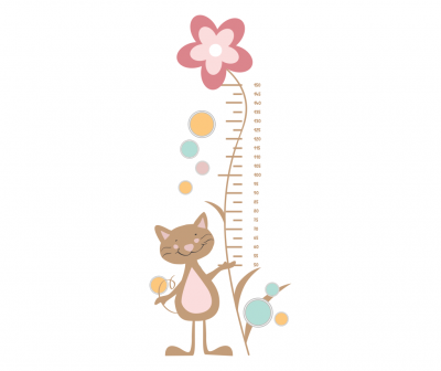 Sticker perete copii Cat with Flower 80 x 190 cm