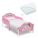 Set pat cu cadru metalic Disney Princess si saltea pentru patut Dreamily - 140 x 70 x 10 cm