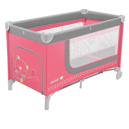 Patut pliabil cu 2 nivele Baby Design Holiday Pink
