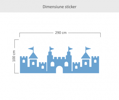 Sticker perete copii fortress 348 x 120 cm