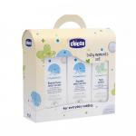 Set cosmetice Chicco Baby Moments sampon, spuma si crema antiiritanta