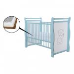 Patut din lemn Jas Ursulet 120x60 cm Mint + Saltea 9 cm