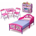 Set patut, organizator metalic si masuta cu doua scaunele Minnie Mouse