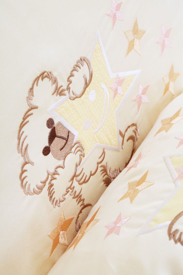 Set lenjerie satin 5 piese ursuletul teddy cu stelute klups