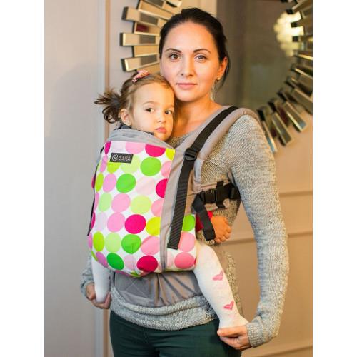 Marsupiu ergonomic organic toddler disco dots