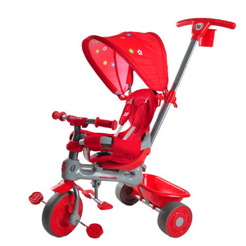 Tricicleta Baby Trike 4 in 1 Giraffe Red Baby Trike
