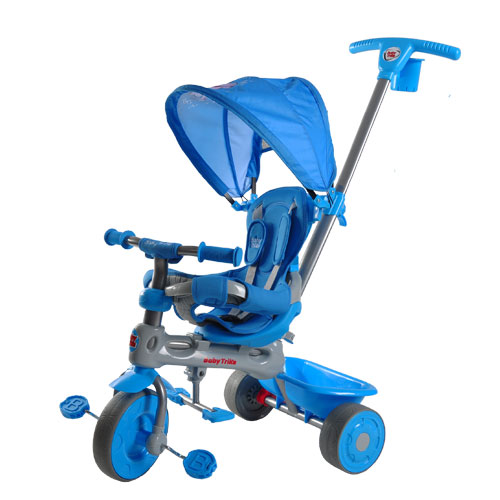 Tricicleta Baby Trike 4 in 1 Hippo Blue Baby Trike