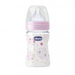 Biberon Chicco WellBeing PP girl 150ml t.s. flux normal 0+luni 0%BPA