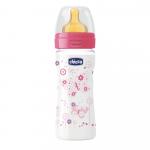 Biberon Chicco WellBeing PP girl 250ml t.c. flux mediu 2+luni 0% bpa