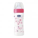 Biberon Chicco WellBeing PP girl 250ml t.s. flux mediu 2+luni 0%BPA