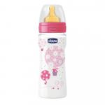 Biberon Chicco WellBeing PP, girl, 330ml, t.c., flux rapid, 4+luni, 0%BPA