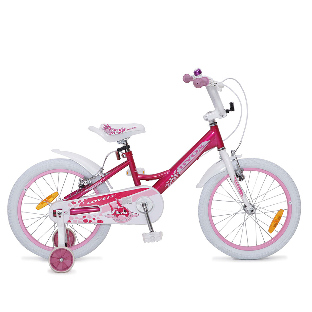 Bicicleta Pentru Fetite Cu Roti Ajutatoare Byox Lovely 18 Inch