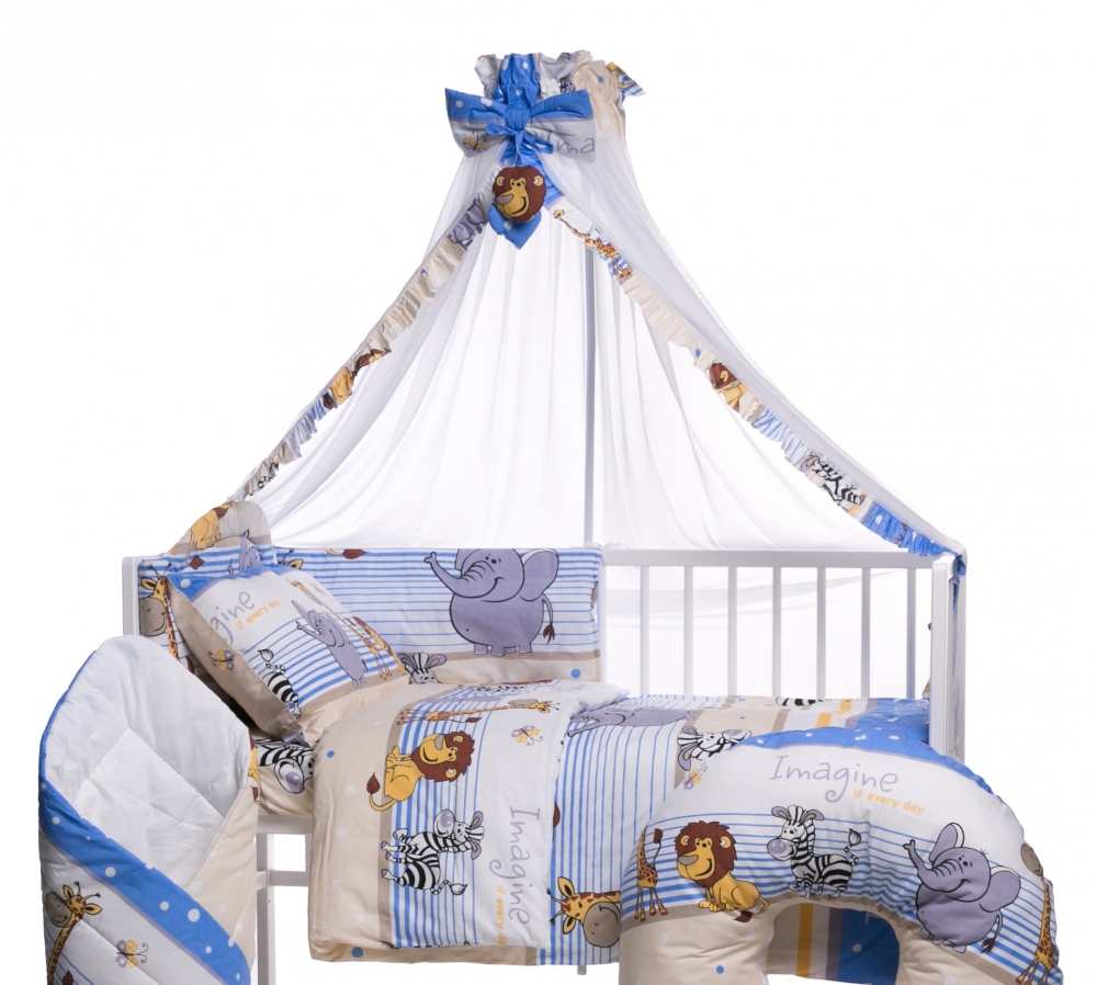 Lenjerie patut cu 10 piese safari blue