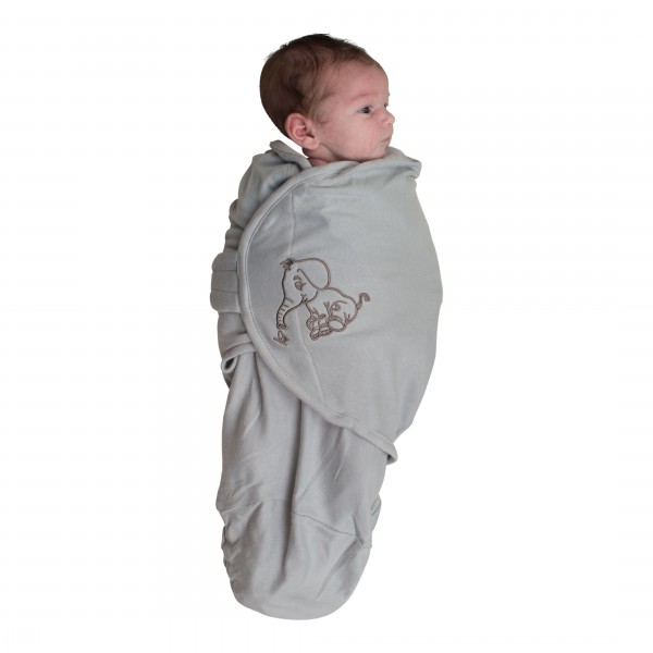 Body special tip Wrap Bo Jungle Elefant Gri pentru bebelusi marime S (3-6kg) din bumbac - 1 | YEO