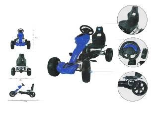 Kart cu pedale pentru copii Go Kart 1502 Albastru
