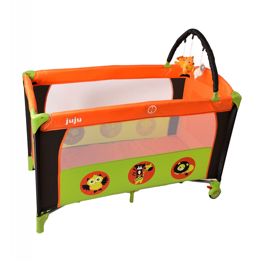 Patut cu doua nivele Sleepy Baby Verde-Portocaliu