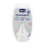 Tetina Chicco silicon PHYSIOLOGIC 2buc flux rapid 4+ sistem avansat anticolici