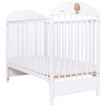 Patut din lemn masiv cu laterala culisanta 120 x 60 cm Lion white