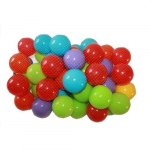 Set 50 bile pentru copii, BurakToys, material PVC sigur si durabil, diamentru 7cm, Multicolor