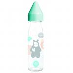 Biberon sticla 240 ml BAO bleu, tetina anticolici din silicon NN 0-4 luni