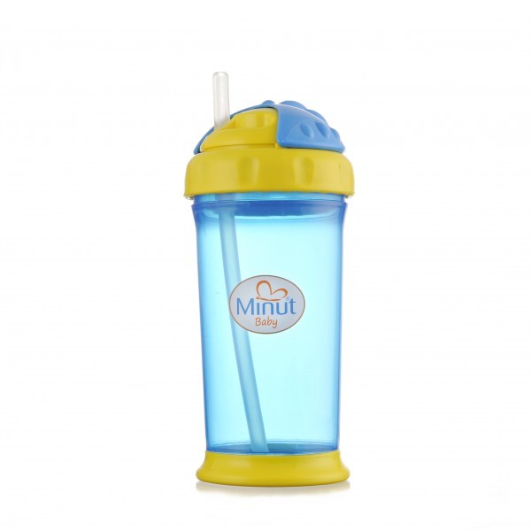 Cana minut baby cu pai si capac 6+300ml - diverse culori