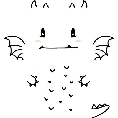 Sticker decorativ usa micul dragon 96 x 100 cm