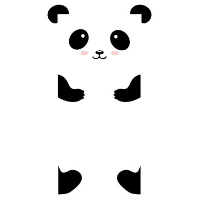 Sticker decorativ usa ursuletul panda 96 x 85 cm