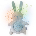 Lampa de veghe si proiector stelute pentru copii si bebelusi Pabobo jucarie din plus Iepuras cu melodii linistitoare