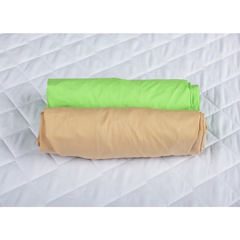 Set 2 x cearceaf cu elastic pt patut de 120x60 cm cappucino+verde