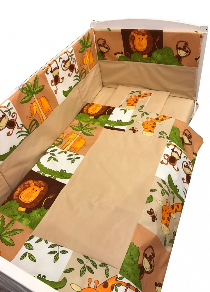Lenjerie de patut copii jungla din poveste 140x70 cm