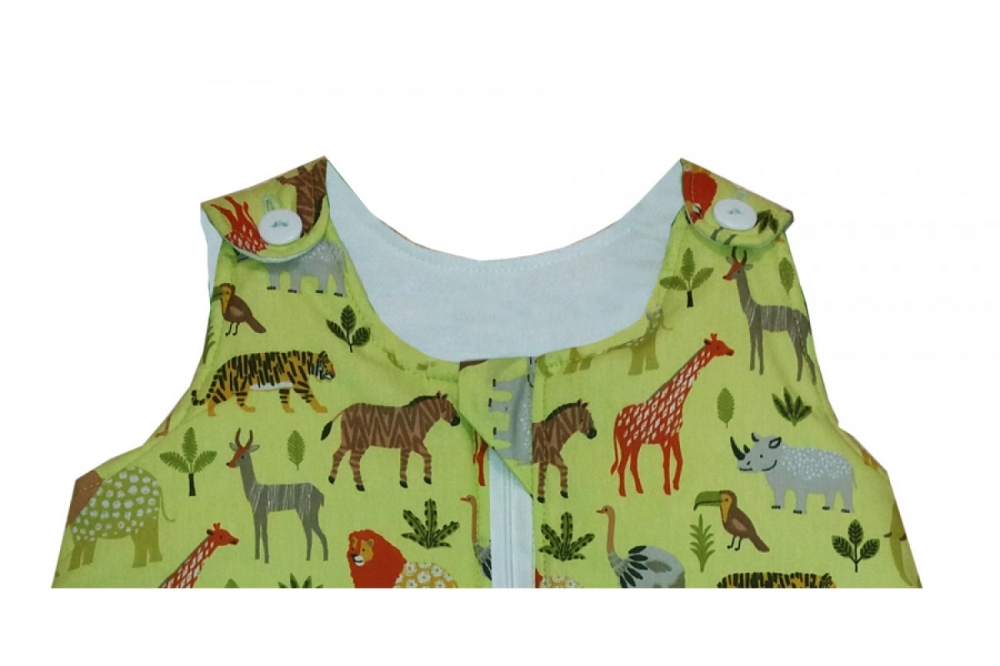 Sac de dormit 0.5 tog animale salbatice fond verde 70 cm