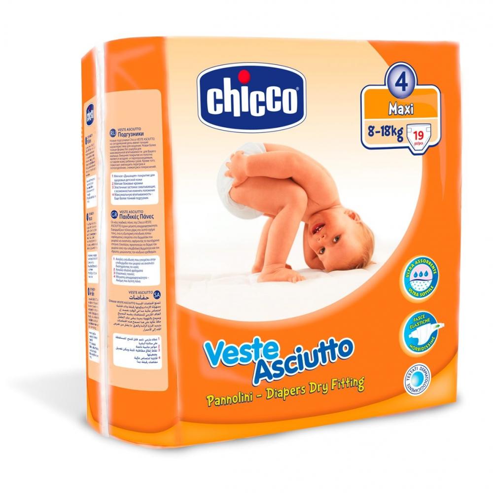 Scutece chicco unica folosinta maxi nr. 4 (8-18kg) 19buc