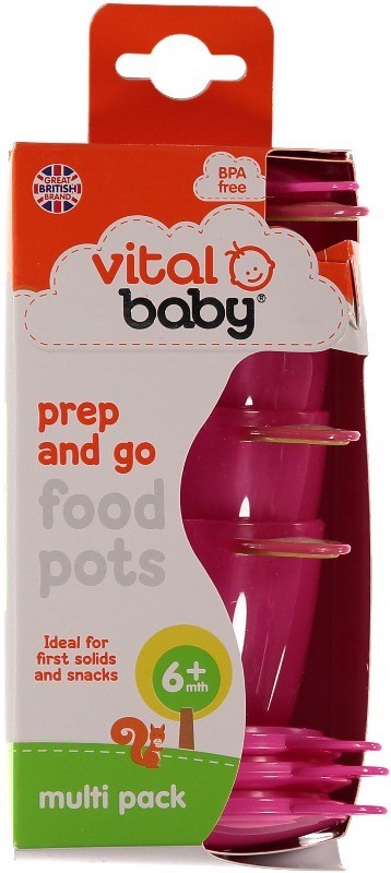 Set 4 recipiente stocare 6 luni + 175 ml roz cu mov
