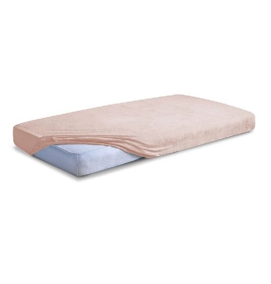 Cearceaf premium din frotir cu elastic 120x60 cm bej 04