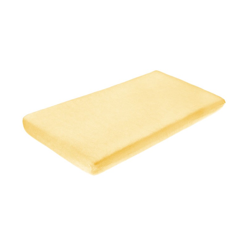 Cearceaf flanel din bumbac cu elastic 120x60 cm galben 04