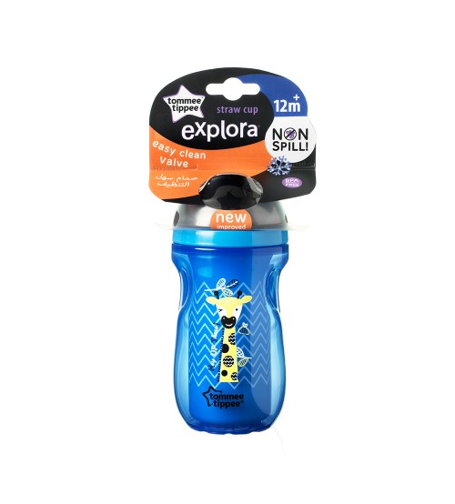 Cana cu pai izoterma explora tommee tippee 260 ml albastru