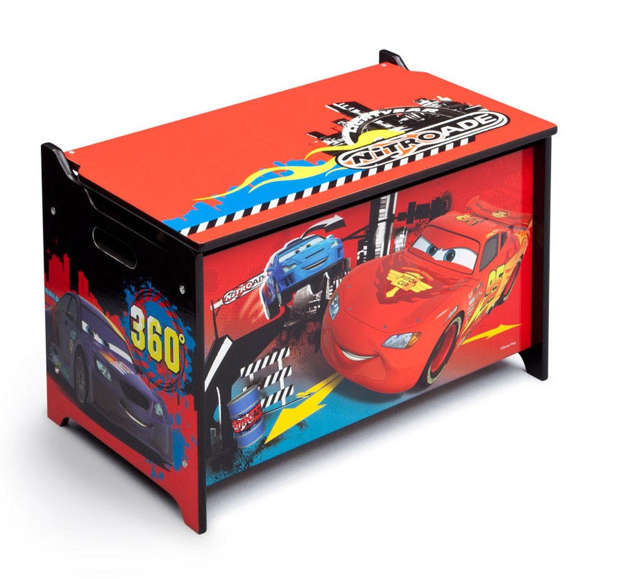 Ladita din lemn pentru depozitare jucarii disney lightning mcqueen