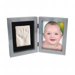 Kit amprenta bebelus 2D My First Print of Frame Kidzzcast culoare argintiu