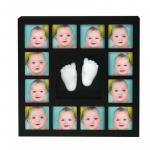 Rama foto cu mulaj 3D My First 12 Months Wall of Fame Kidzzcast culoare negru