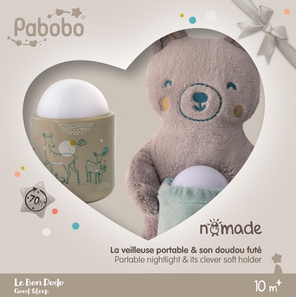 Lampa de veghe Pabobo Nomade cu Ursulet Plus culoare Bej cu Led reincarcabila Bej imagine 2022 protejamcopilaria.ro