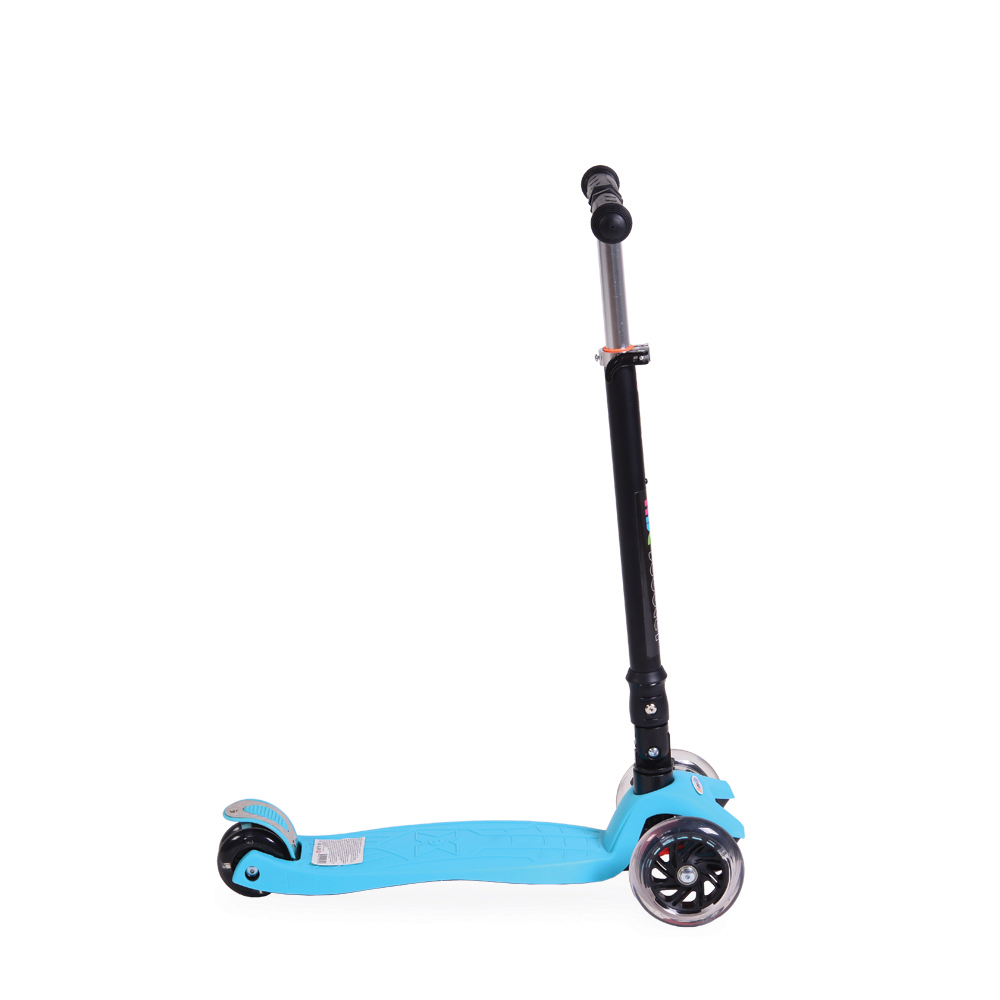 Trotineta cu lumini pliabila si reglabila ABC Scooter Blue