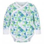 Body cu maneca lunga plus extra mint Figuri Geometrice 62 cm