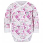 Body cu maneca lunga plus extra pink Figuri Geometrice 74
