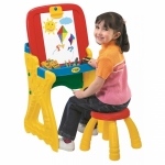 Tablita de desenat si pupitru birou Grown Up cu scaunel si accesorii scris incluse